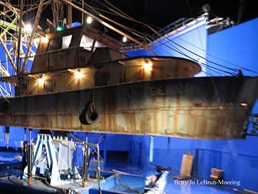 Boat being held above our wave studio